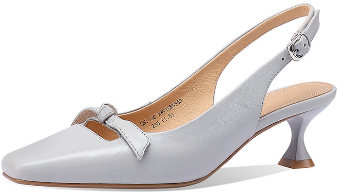 (Women) Luiza Barcelos Kitten Heel 'Light Blue Bow Buckle' XWP1SK0543 Buy (Women) Luiza Barcelos Kitten Heel 'Light Blue Bow Buckle' XWP1SK0543