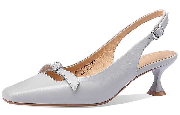 (Women) Luiza Barcelos Kitten Heel 'Light Blue Bow Buckle' XWP1SK0543