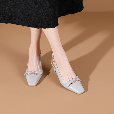 (Women) Luiza Barcelos Kitten Heel 'Light Blue Bow Buckle' XWP1SK0543 Lookbook (Women) Luiza Barcelos Kitten Heel 'Light Blue Bow Buckle' XWP1SK0543