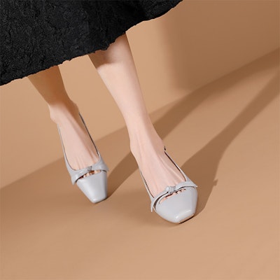 (Women) Luiza Barcelos Kitten Heel 'Light Blue Bow Buckle' XWP1SK0543 Purchase (Women) Luiza Barcelos Kitten Heel 'Light Blue Bow Buckle' XWP1SK0543
