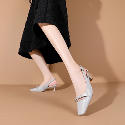 (Women) Luiza Barcelos Kitten Heel 'Light Blue Bow Buckle' XWP1SK0543 Details for (Women) Luiza Barcelos Kitten Heel 'Light Blue Bow Buckle' XWP1SK0543