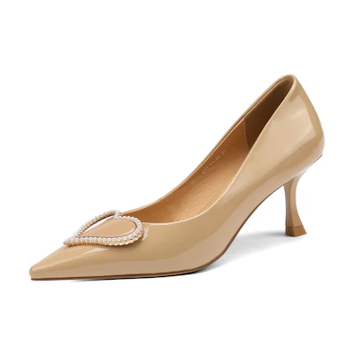 (W) Luiza Barcelos Kitten Heel Pumps 'Apricot'