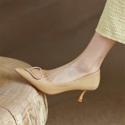 (Women) Luiza Barcelos Kitten Heel Pumps 'Apricot' X901460 Shop (Women) Luiza Barcelos Kitten Heel Pumps 'Apricot' X901460