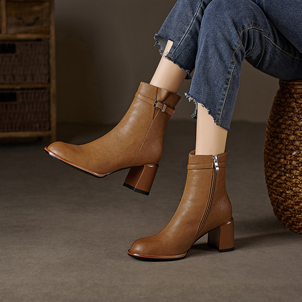 Shop (W) Luiza Barcelos 棕色皮革过膝长靴 X902012