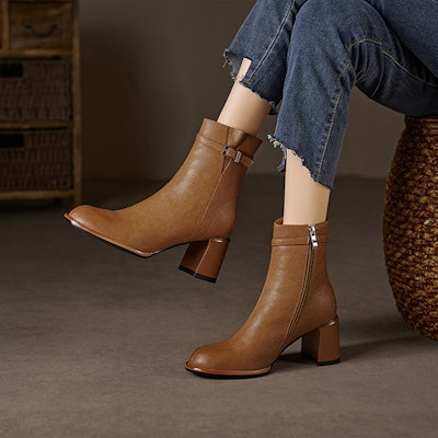 (Women) Luiza Barcelos Knee High Boots 'Brown Leather' X902012 Shop (Women) Luiza Barcelos Knee High Boots 'Brown Leather' X902012