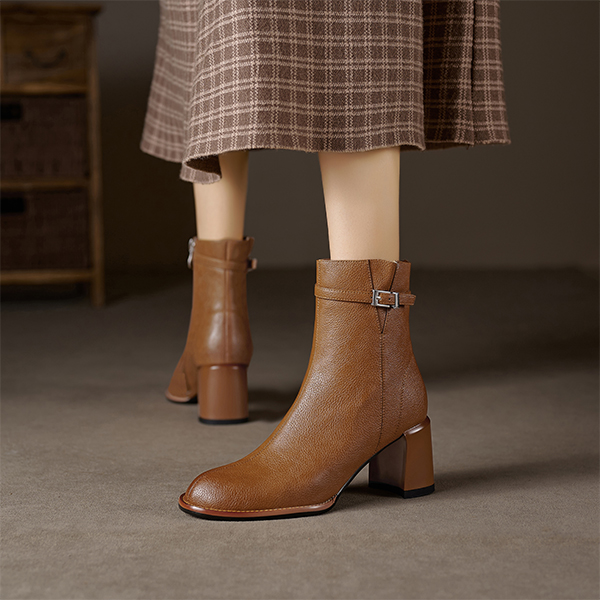 Sizing (W) Luiza Barcelos 棕色皮革过膝长靴 X902012