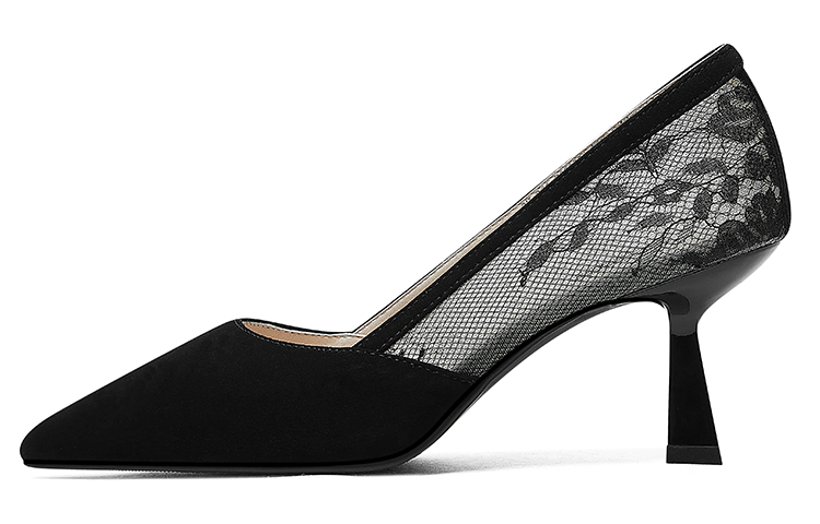 (Women) Luiza Barcelos Lace High Heels 'Black Lace Cut-Out' X900852