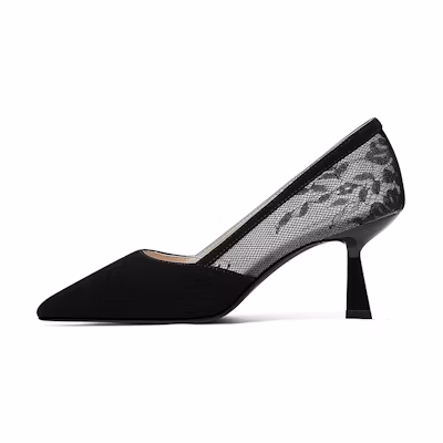 (W) Luiza Barcelos Lace High Heels 'Black Lace Cut-Out'