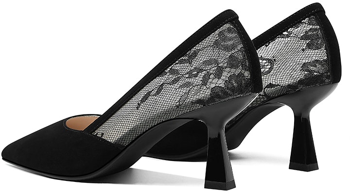 (Women) Luiza Barcelos Lace High Heels 'Black Lace Cut-Out' X900852 Shop (Women) Luiza Barcelos Lace High Heels 'Black Lace Cut-Out' X900852
