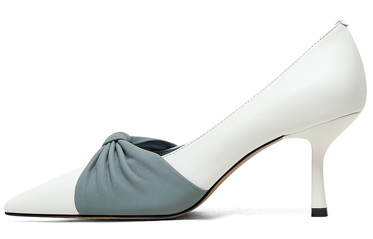 (Women) Luiza Barcelos Leather Bow-Tie Pointed High Heels 'Misty Blue' X901255