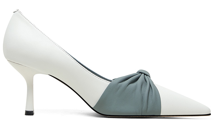 (W) Luiza Barcelos Leather Bow-Tie Pointed High Heels 'Misty Blue' 圖 2