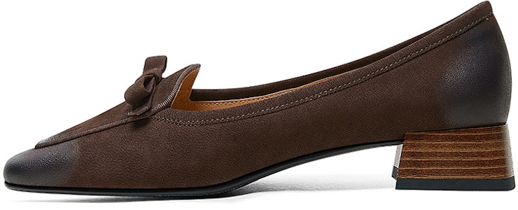 (W) Luiza Barcelos皮革蝴蝶结粗跟鞋‘复古棕’ X901140 Buy (W) Luiza Barcelos皮革蝴蝶结粗跟鞋‘复古棕’ X901140