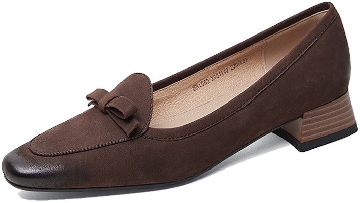 (Women) Luiza Barcelos Leather Bow Chunky Heel 'Retro Brown' X901140 Lookbook (Women) Luiza Barcelos Leather Bow Chunky Heel 'Retro Brown' X901140