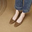 Shop (W) Luiza Barcelos Kulit Tumit Tebal Jalinan 'Casual Brown' X9SK0368