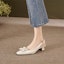 Lookbook (W) Luiza Barcelos Heels Chunky Ivory Detail Gesper Kulit. XWP1SK0575