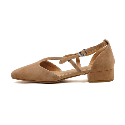 (W) Luiza Barcelos Leather Casual Flat 'Apricot Plain Valve CMFT'