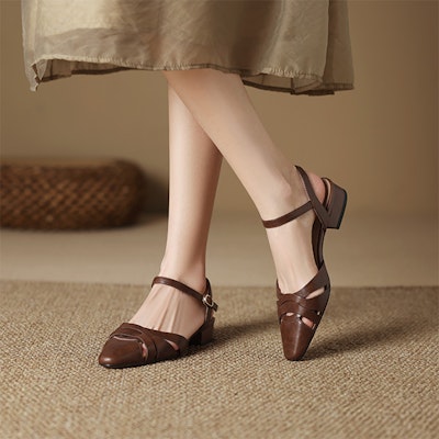 (Women) Luiza Barcelos Leather Casual Flat 'Simplistic Pointed Hollow-Out' XWP1SK0656 Order (Women) Luiza Barcelos Leather Casual Flat 'Simplistic Pointed Hollow-Out' XWP1SK0656
