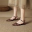 Shop (W) Luiza Barcelos Kasut Rata Kulit 'Reka Hollow-Out Pointed Ringkas' XWP1SK0656