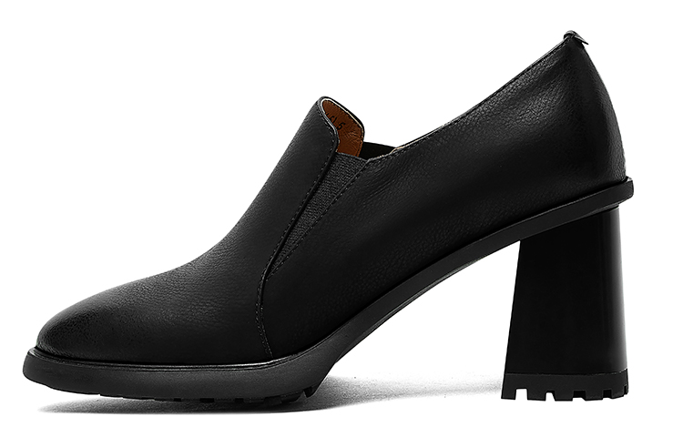 (Women) Luiza Barcelos Leather Chunky Heel High Heels 6.5cm 'Simple Fashion Temperament' X900946