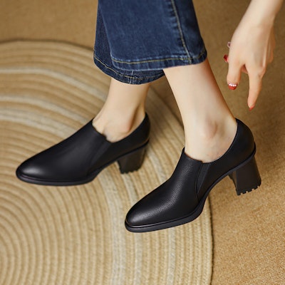 (W) Luiza Barcelos Kulit Chunky Tumit Tinggi 6.5cm 'Rekaan Fesyen Sederhana' X900946 Details for (W) Luiza Barcelos Kulit Chunky Tumit Tinggi 6.5cm 'Rekaan Fesyen Sederhana' X900946