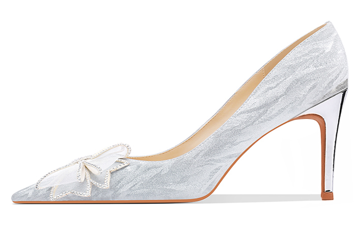 (Women) Luiza Barcelos Leather Crystal Butterfly-Knot Pointed-Toe High Heels 'Fairy Tale' B900601