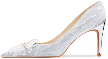 (Women) Luiza Barcelos Leather Crystal Butterfly-Knot Pointed-Toe High Heels 'Fairy Tale' B900601 (Women) Luiza Barcelos Leather Crystal Butterfly-Knot Pointed-Toe High Heels 'Fairy Tale' B900601