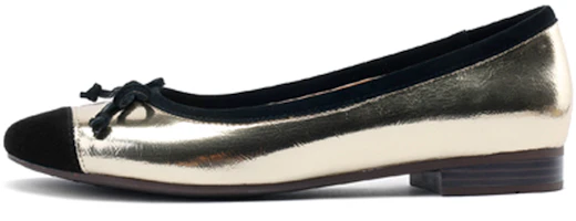 (Women) Luiza Barcelos Leather Flat 'Black Gold Bow Tie' X901953 (Women) Luiza Barcelos Leather Flat 'Black Gold Bow Tie' X901953