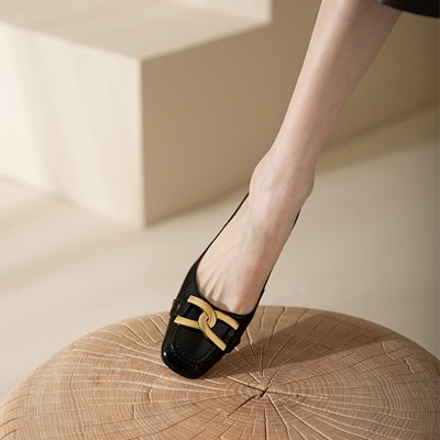 (W) Luiza Barcelos Tumit Tinggi Kulit 5.5cm 'Gesper Logam' XWP1SK0535 Details for (W) Luiza Barcelos Tumit Tinggi Kulit 5.5cm 'Gesper Logam' XWP1SK0535