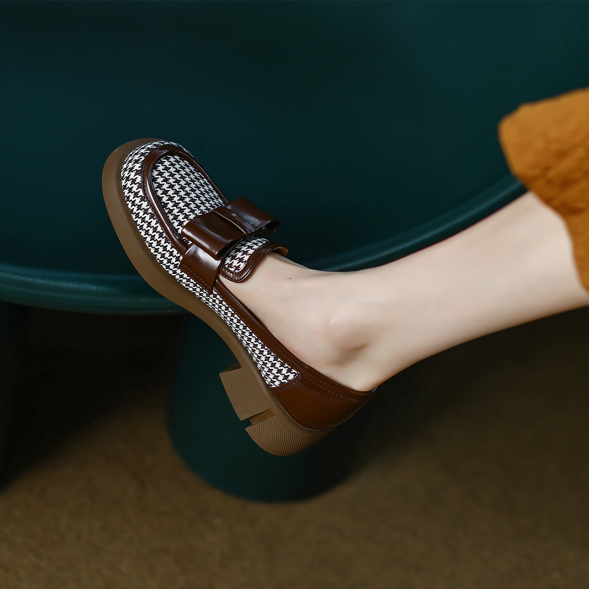 (W) Luiza Barcelos Leather Houndstooth 'Trendy Chunky High Heels' 圖 8