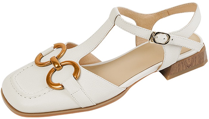 (W) Mule de Cuero Luiza Barcelos con Detalle Metálico 'Tacón Grueso Casual' X901069 1