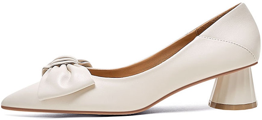 (W) Luiza Barcelos Sepatu Hak Tinggi Kulit Runcing 'Beige Bow' X901026 Buy (W) Luiza Barcelos Sepatu Hak Tinggi Kulit Runcing 'Beige Bow' X901026