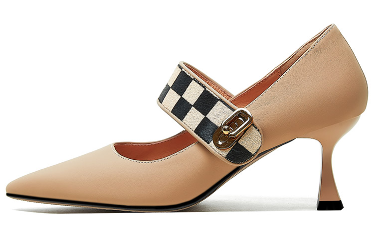 (Women) Luiza Barcelos Leather Pointed Toe High Heels 'Apricot' X900969