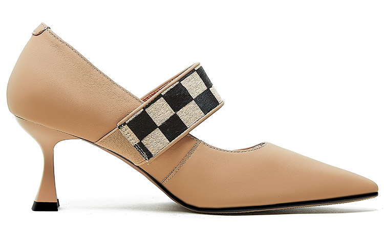 (W) Luiza Barcelos Leather Pointed Toe High Heels 'Apricot' 圖 2