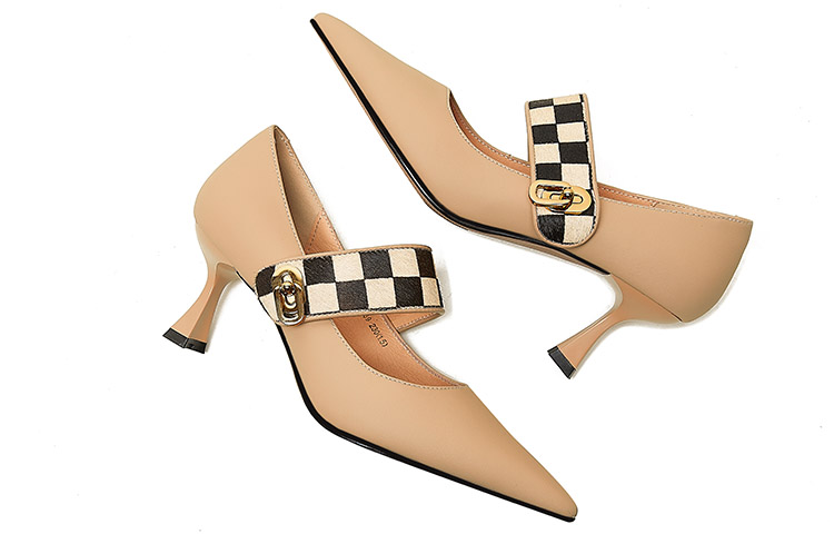 (W) Luiza Barcelos Leather Pointed Toe High Heels 'Apricot' 圖 3