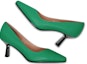 Shop (W) Luiza Barcelos Tumit Tinggi Kulit Hujung Runcing 7cm 'Hijau' X901022