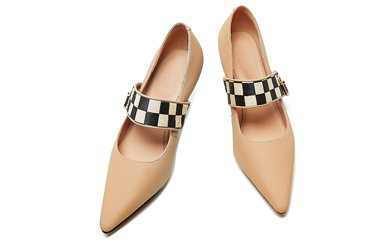 (W) Luiza Barcelos Leather Pointed Toe High Heels 'Apricot' 圖 4