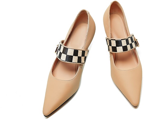 (Women) Luiza Barcelos Leather Pointed Toe High Heels 'Apricot' X900969 Shop (Women) Luiza Barcelos Leather Pointed Toe High Heels 'Apricot' X900969