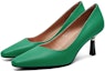 Purchase (W) Luiza Barcelos Tumit Tinggi Kulit Hujung Runcing 7cm 'Hijau' X901022