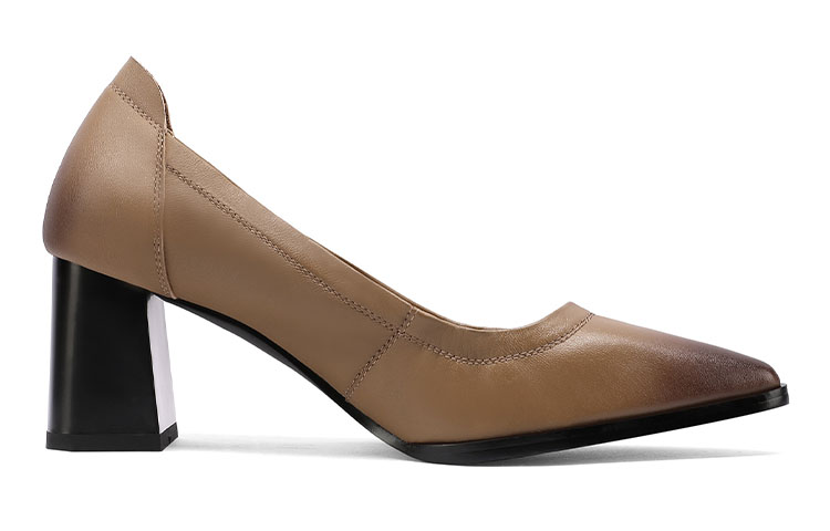 (W) Luiza Barcelos Leather Pumps 'Tan Chunky-Heel' 圖 2