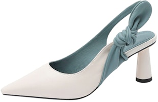 (Women) Luiza Barcelos Leather Pumps with Bow 'Pointed Toe' B901333 (Women) Luiza Barcelos Leather Pumps with Bow 'Pointed Toe' B901333
