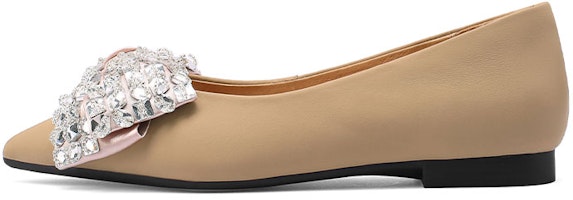 (Women) Luiza Barcelos Leather Rhinestone 'Butterfly Bow Pointed Chunky Heel' X900871 (Women) Luiza Barcelos Leather Rhinestone 'Butterfly Bow Pointed Chunky Heel' X900871