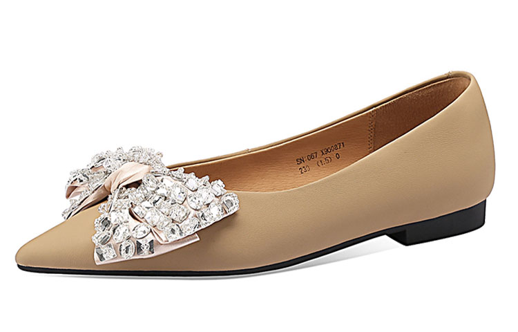 Lookbook (W) Luiza Barcelos Heels Kulit Hiasan Kupu-kupu Berlian Imitasi Tumit Blok Tirus X900871