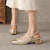 (W) Luiza Barcelos Tumit Tebal Kulit Hujung Bulat Bertali 'Beige Gold' XWP1SK0501