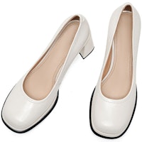 (W) Luiza Barcelos 牛皮圆头粗跟鞋 '米色' X901292 Purchase (W) Luiza Barcelos 牛皮圆头粗跟鞋 '米色' X901292