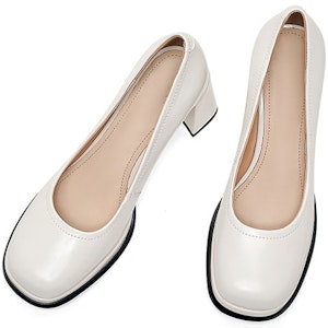 (W) Luiza Barcelos 牛皮圆头粗跟鞋 '米色' X901292 Purchase (W) Luiza Barcelos 牛皮圆头粗跟鞋 '米色' X901292