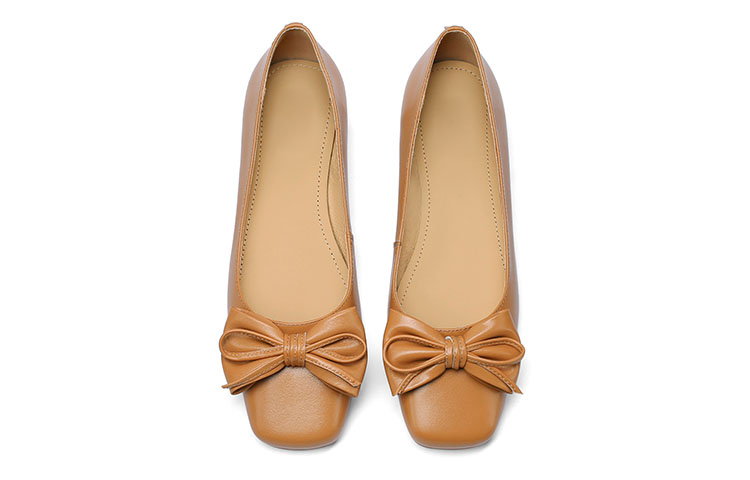 (W) Luiza Barcelos Leather Simple Bow Square Toe Chunky Heel Loafer 'Butterfly Knot' 圖 11