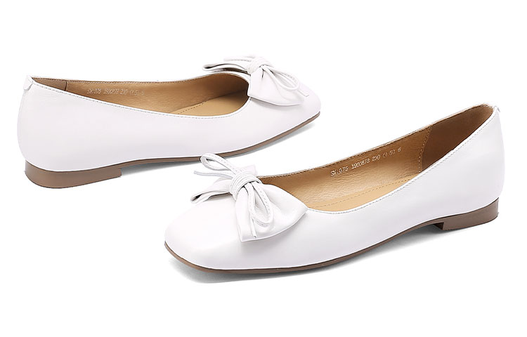 (W) Luiza Barcelos Leather Simple Bow Square Toe Chunky Heel Loafer 'Butterfly Knot' 圖 4