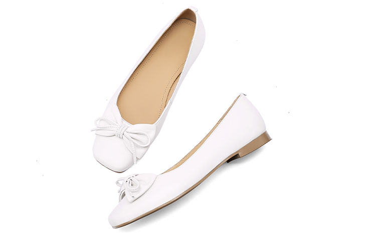 (W) Luiza Barcelos Leather Simple Bow Square Toe Chunky Heel Loafer 'Butterfly Knot' 圖 5