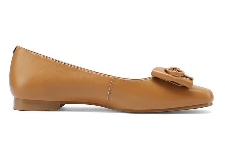 (W) Luiza Barcelos Leather Simple Bow Square Toe Chunky Heel Loafer 'Butterfly Knot' 圖 8