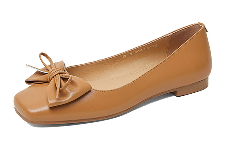 (W) Luiza Barcelos Leather Simple Bow Square Toe Chunky Heel Loafer 'Butterfly Knot' 圖 9